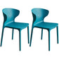 Scandinavian Style Plastic Dining Armless Chair Solid Back Side Chairs for Home Use Peacock Blue 2 Piece Set Clearhalo ' kitchen&dining_furn' 'Dining Chairs' 'Dining Tables & Seating' 'dining_chair' 'furn' 'furn_dining_chair' 'Furniture' 'furniture_dining_chair' 'Kitchen & Dining Furniture' 'kitchen' 3662918