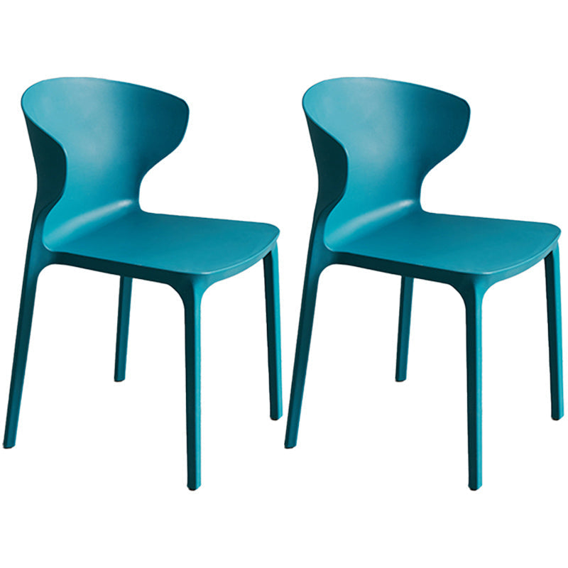 Scandinavian Style Plastic Dining Armless Chair Solid Back Side Chairs for Home Use Peacock Blue 2 Piece Set Clearhalo ' kitchen&dining_furn' 'Dining Chairs' 'Dining Tables & Seating' 'dining_chair' 'furn' 'furn_dining_chair' 'Furniture' 'furniture_dining_chair' 'Kitchen & Dining Furniture' 'kitchen' 3662918