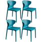 Scandinavian Style Plastic Dining Armless Chair Solid Back Side Chairs for Home Use Peacock Blue 4 Piece Set Clearhalo ' kitchen&dining_furn' 'Dining Chairs' 'Dining Tables & Seating' 'dining_chair' 'furn' 'furn_dining_chair' 'Furniture' 'furniture_dining_chair' 'Kitchen & Dining Furniture' 'kitchen' 3662919