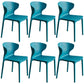 Scandinavian Style Plastic Dining Armless Chair Solid Back Side Chairs for Home Use Peacock Blue 6 Piece Set Clearhalo ' kitchen&dining_furn' 'Dining Chairs' 'Dining Tables & Seating' 'dining_chair' 'furn' 'furn_dining_chair' 'Furniture' 'furniture_dining_chair' 'Kitchen & Dining Furniture' 'kitchen' 3662920