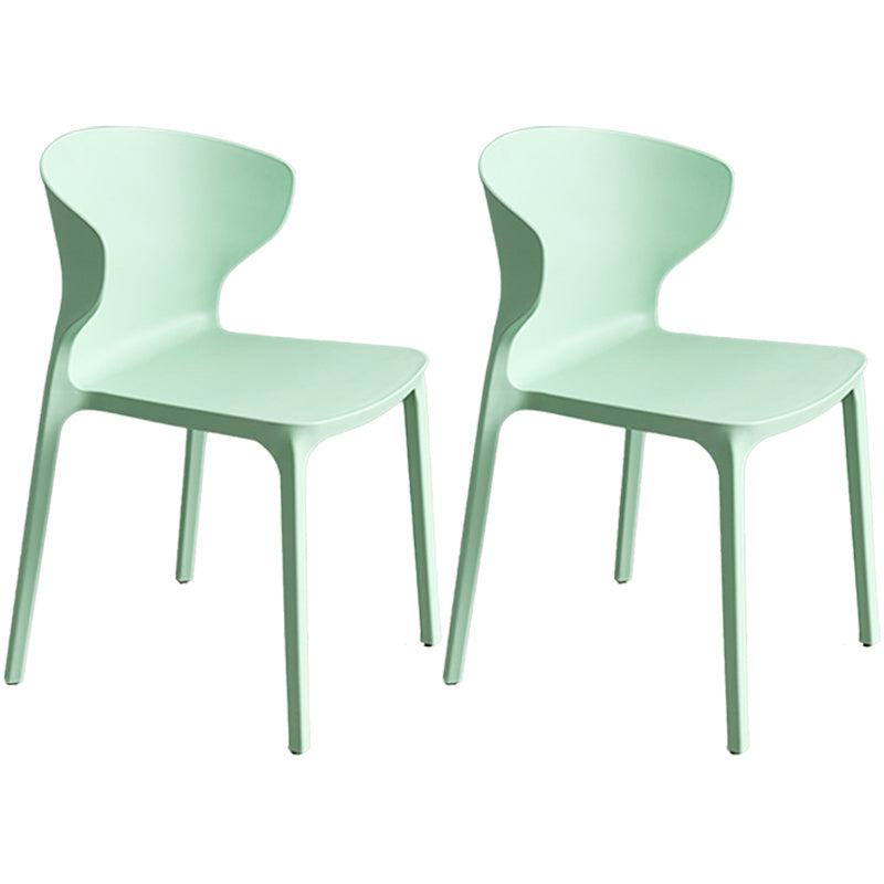 Scandinavian Style Plastic Dining Armless Chair Solid Back Side Chairs for Home Use Green 2 Piece Set Clearhalo ' kitchen&dining_furn' 'Dining Chairs' 'Dining Tables & Seating' 'dining_chair' 'furn' 'furn_dining_chair' 'Furniture' 'furniture_dining_chair' 'Kitchen & Dining Furniture' 'kitchen' 3662921