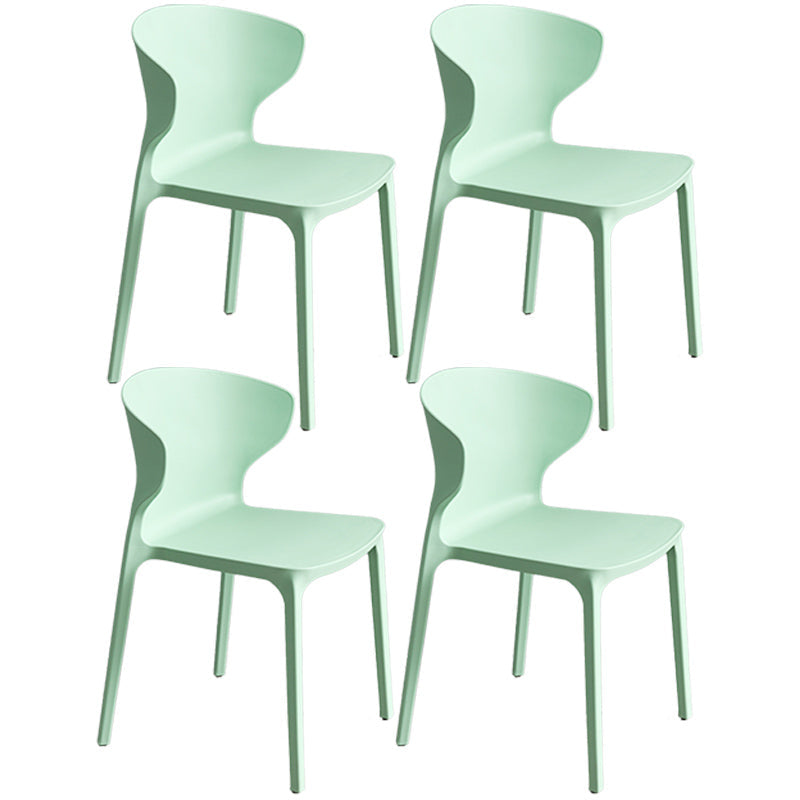 Scandinavian Style Plastic Dining Armless Chair Solid Back Side Chairs for Home Use Green 4 Piece Set Clearhalo ' kitchen&dining_furn' 'Dining Chairs' 'Dining Tables & Seating' 'dining_chair' 'furn' 'furn_dining_chair' 'Furniture' 'furniture_dining_chair' 'Kitchen & Dining Furniture' 'kitchen' 3662922