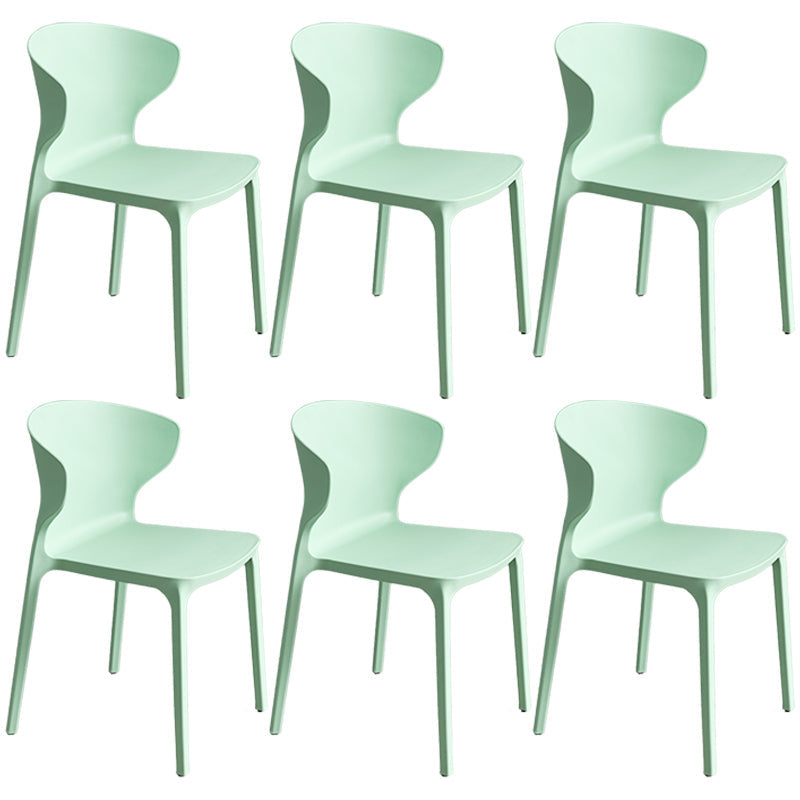 Scandinavian Style Plastic Dining Armless Chair Solid Back Side Chairs for Home Use Green 6 Piece Set Clearhalo ' kitchen&dining_furn' 'Dining Chairs' 'Dining Tables & Seating' 'dining_chair' 'furn' 'furn_dining_chair' 'Furniture' 'furniture_dining_chair' 'Kitchen & Dining Furniture' 'kitchen' 3662923