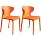 Scandinavian Style Plastic Dining Armless Chair Solid Back Side Chairs for Home Use Orange 2 Piece Set Clearhalo ' kitchen&dining_furn' 'Dining Chairs' 'Dining Tables & Seating' 'dining_chair' 'furn' 'furn_dining_chair' 'Furniture' 'furniture_dining_chair' 'Kitchen & Dining Furniture' 'kitchen' 3662924