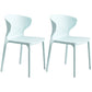 Scandinavian Style Plastic Dining Armless Chair Solid Back Side Chairs for Home Use Dark Blue 2 Piece Set Clearhalo ' kitchen&dining_furn' 'Dining Chairs' 'Dining Tables & Seating' 'dining_chair' 'furn' 'furn_dining_chair' 'Furniture' 'furniture_dining_chair' 'Kitchen & Dining Furniture' 'kitchen' 3662927