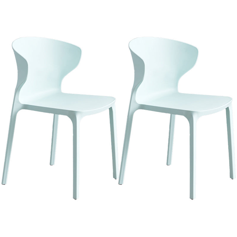 Scandinavian Style Plastic Dining Armless Chair Solid Back Side Chairs for Home Use Dark Blue 2 Piece Set Clearhalo ' kitchen&dining_furn' 'Dining Chairs' 'Dining Tables & Seating' 'dining_chair' 'furn' 'furn_dining_chair' 'Furniture' 'furniture_dining_chair' 'Kitchen & Dining Furniture' 'kitchen' 3662927