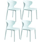 Scandinavian Style Plastic Dining Armless Chair Solid Back Side Chairs for Home Use Dark Blue 4 Piece Set Clearhalo ' kitchen&dining_furn' 'Dining Chairs' 'Dining Tables & Seating' 'dining_chair' 'furn' 'furn_dining_chair' 'Furniture' 'furniture_dining_chair' 'Kitchen & Dining Furniture' 'kitchen' 3662928