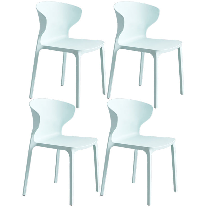 Scandinavian Style Plastic Dining Armless Chair Solid Back Side Chairs for Home Use Dark Blue 4 Piece Set Clearhalo ' kitchen&dining_furn' 'Dining Chairs' 'Dining Tables & Seating' 'dining_chair' 'furn' 'furn_dining_chair' 'Furniture' 'furniture_dining_chair' 'Kitchen & Dining Furniture' 'kitchen' 3662928