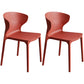Scandinavian Style Plastic Dining Armless Chair Solid Back Side Chairs for Home Use Burgundy 2 Piece Set Clearhalo ' kitchen&dining_furn' 'Dining Chairs' 'Dining Tables & Seating' 'dining_chair' 'furn' 'furn_dining_chair' 'Furniture' 'furniture_dining_chair' 'Kitchen & Dining Furniture' 'kitchen' 3662930