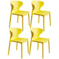 Scandinavian Style Plastic Dining Armless Chair Solid Back Side Chairs for Home Use Yellow 4 Piece Set Clearhalo ' kitchen&dining_furn' 'Dining Chairs' 'Dining Tables & Seating' 'dining_chair' 'furn' 'furn_dining_chair' 'Furniture' 'furniture_dining_chair' 'Kitchen & Dining Furniture' 'kitchen' 3662934