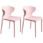 Scandinavian Style Plastic Dining Armless Chair Solid Back Side Chairs for Home Use Pink 2 Piece Set Clearhalo ' kitchen&dining_furn' 'Dining Chairs' 'Dining Tables & Seating' 'dining_chair' 'furn' 'furn_dining_chair' 'Furniture' 'furniture_dining_chair' 'Kitchen & Dining Furniture' 'kitchen' 3662936