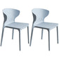 Scandinavian Style Plastic Dining Armless Chair Solid Back Side Chairs for Home Use Light Gray 2 Piece Set Clearhalo ' kitchen&dining_furn' 'Dining Chairs' 'Dining Tables & Seating' 'dining_chair' 'furn' 'furn_dining_chair' 'Furniture' 'furniture_dining_chair' 'Kitchen & Dining Furniture' 'kitchen' 3662939