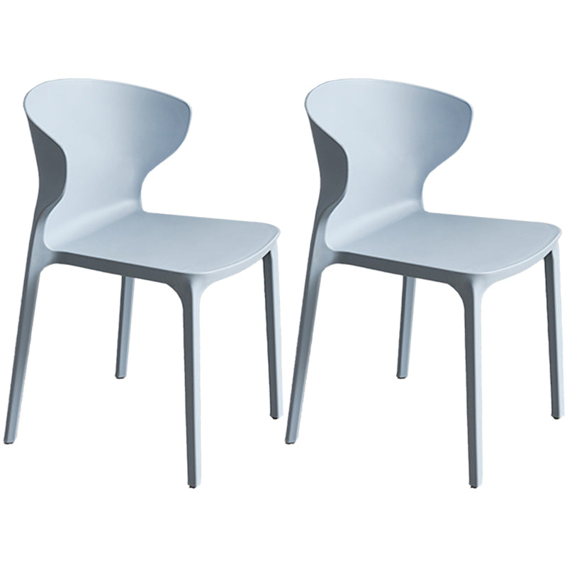 Scandinavian Style Plastic Dining Armless Chair Solid Back Side Chairs for Home Use Light Gray 2 Piece Set Clearhalo ' kitchen&dining_furn' 'Dining Chairs' 'Dining Tables & Seating' 'dining_chair' 'furn' 'furn_dining_chair' 'Furniture' 'furniture_dining_chair' 'Kitchen & Dining Furniture' 'kitchen' 3662939