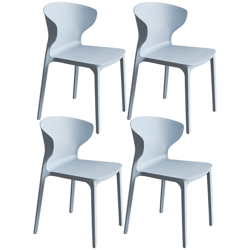 Scandinavian Style Plastic Dining Armless Chair Solid Back Side Chairs for Home Use Light Gray 4 Piece Set Clearhalo ' kitchen&dining_furn' 'Dining Chairs' 'Dining Tables & Seating' 'dining_chair' 'furn' 'furn_dining_chair' 'Furniture' 'furniture_dining_chair' 'Kitchen & Dining Furniture' 'kitchen' 3662940