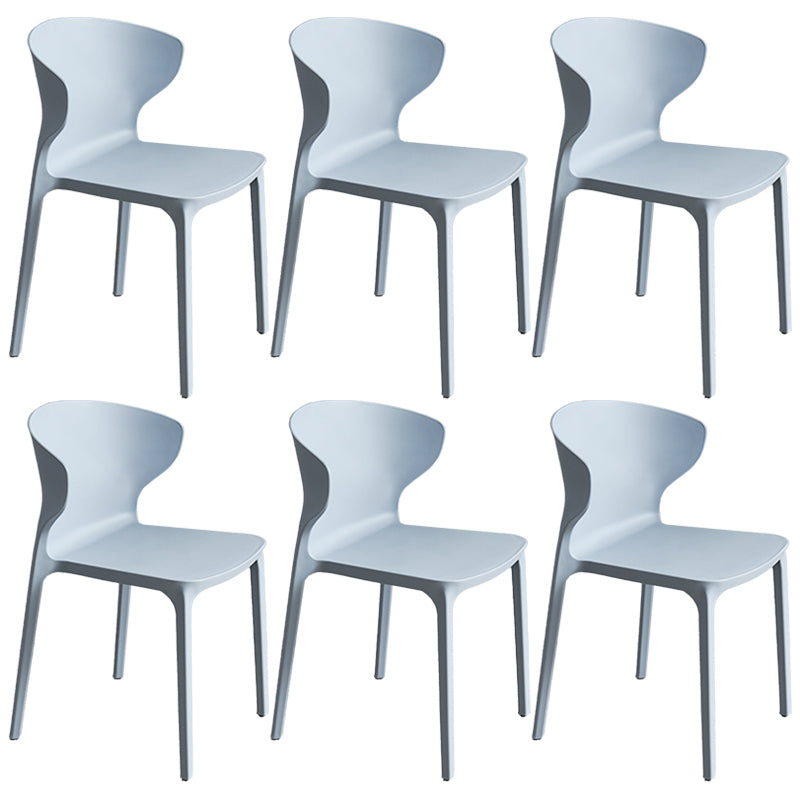 Scandinavian Style Plastic Dining Armless Chair Solid Back Side Chairs for Home Use Light Gray 6 Piece Set Clearhalo ' kitchen&dining_furn' 'Dining Chairs' 'Dining Tables & Seating' 'dining_chair' 'furn' 'furn_dining_chair' 'Furniture' 'furniture_dining_chair' 'Kitchen & Dining Furniture' 'kitchen' 3662941