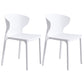 Scandinavian Style Plastic Dining Armless Chair Solid Back Side Chairs for Home Use White 2 Piece Set Clearhalo ' kitchen&dining_furn' 'Dining Chairs' 'Dining Tables & Seating' 'dining_chair' 'furn' 'furn_dining_chair' 'Furniture' 'furniture_dining_chair' 'Kitchen & Dining Furniture' 'kitchen' 3662942