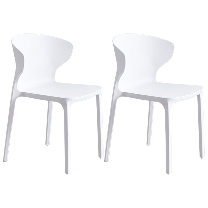 Scandinavian Style Plastic Dining Armless Chair Solid Back Side Chairs for Home Use White 2 Piece Set Clearhalo ' kitchen&dining_furn' 'Dining Chairs' 'Dining Tables & Seating' 'dining_chair' 'furn' 'furn_dining_chair' 'Furniture' 'furniture_dining_chair' 'Kitchen & Dining Furniture' 'kitchen' 3662942