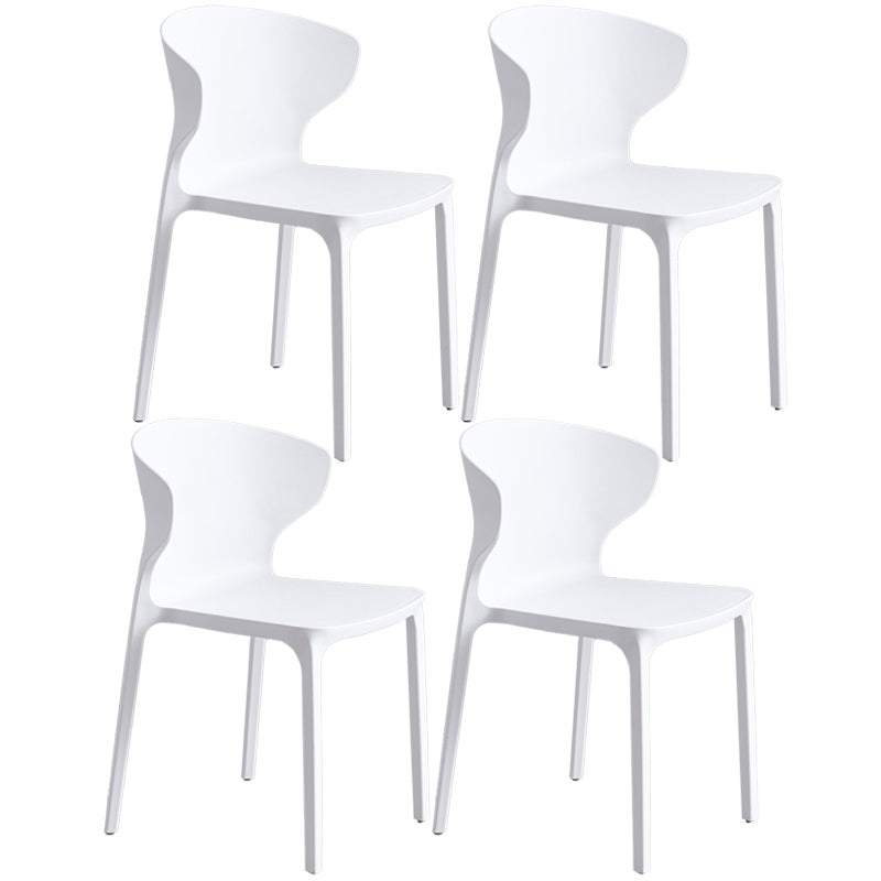 Scandinavian Style Plastic Dining Armless Chair Solid Back Side Chairs for Home Use White 4 Piece Set Clearhalo ' kitchen&dining_furn' 'Dining Chairs' 'Dining Tables & Seating' 'dining_chair' 'furn' 'furn_dining_chair' 'Furniture' 'furniture_dining_chair' 'Kitchen & Dining Furniture' 'kitchen' 3662943