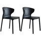 Scandinavian Style Plastic Dining Armless Chair Solid Back Side Chairs for Home Use Black 2 Piece Set Clearhalo ' kitchen&dining_furn' 'Dining Chairs' 'Dining Tables & Seating' 'dining_chair' 'furn' 'furn_dining_chair' 'Furniture' 'furniture_dining_chair' 'Kitchen & Dining Furniture' 'kitchen' 3662945