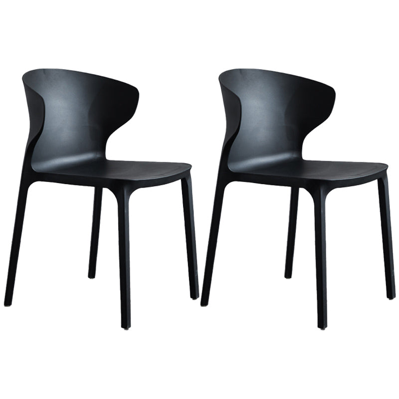 Scandinavian Style Plastic Dining Armless Chair Solid Back Side Chairs for Home Use Black 2 Piece Set Clearhalo ' kitchen&dining_furn' 'Dining Chairs' 'Dining Tables & Seating' 'dining_chair' 'furn' 'furn_dining_chair' 'Furniture' 'furniture_dining_chair' 'Kitchen & Dining Furniture' 'kitchen' 3662945