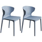 Scandinavian Style Plastic Dining Armless Chair Solid Back Side Chairs for Home Use Dark Gray-Black 2 Piece Set Clearhalo ' kitchen&dining_furn' 'Dining Chairs' 'Dining Tables & Seating' 'dining_chair' 'furn' 'furn_dining_chair' 'Furniture' 'furniture_dining_chair' 'Kitchen & Dining Furniture' 'kitchen' 3662948