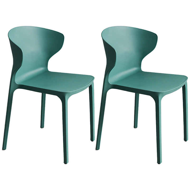 Scandinavian Style Plastic Dining Armless Chair Solid Back Side Chairs for Home Use Blackish Green 2 Piece Set Clearhalo ' kitchen&dining_furn' 'Dining Chairs' 'Dining Tables & Seating' 'dining_chair' 'furn' 'furn_dining_chair' 'Furniture' 'furniture_dining_chair' 'Kitchen & Dining Furniture' 'kitchen' 3662951