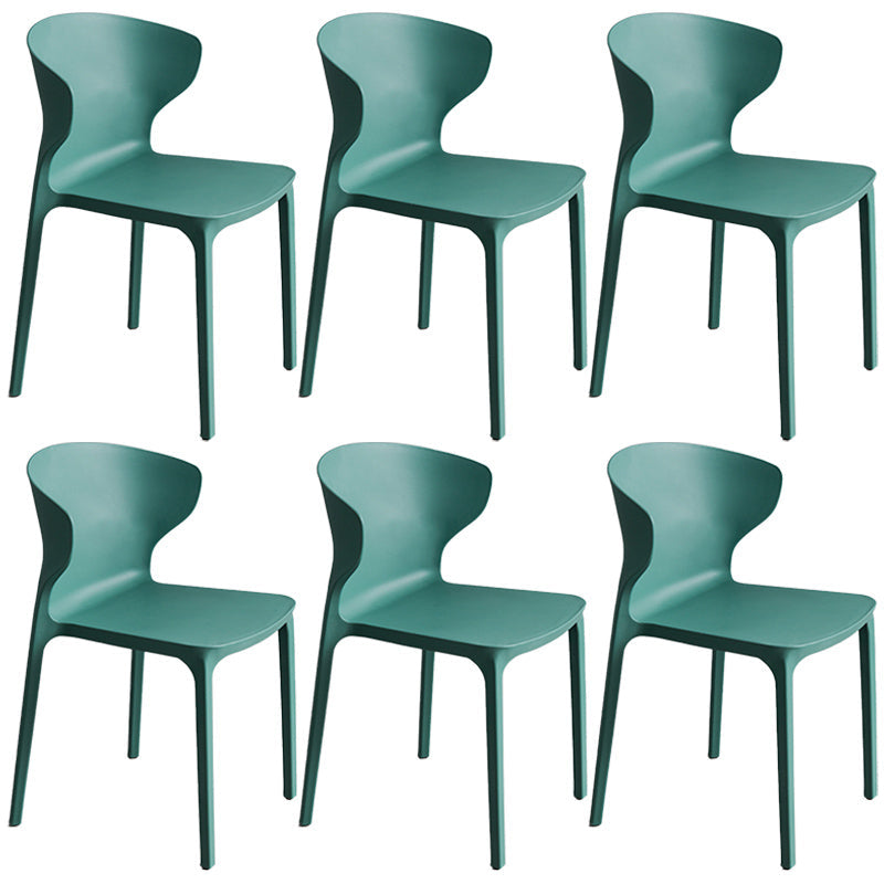 Scandinavian Style Plastic Dining Armless Chair Solid Back Side Chairs for Home Use Blackish Green 6 Piece Set Clearhalo ' kitchen&dining_furn' 'Dining Chairs' 'Dining Tables & Seating' 'dining_chair' 'furn' 'furn_dining_chair' 'Furniture' 'furniture_dining_chair' 'Kitchen & Dining Furniture' 'kitchen' 3662953