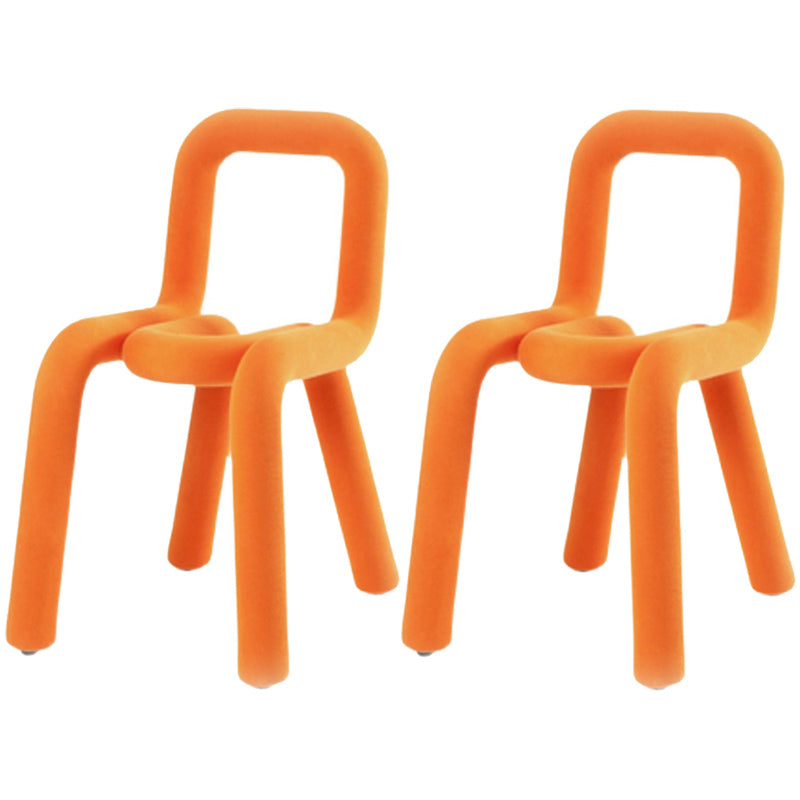 Modern Indoor-Outdoor Side Chair Multicolor Open Back Side Dining Chairs Orange 2 Piece Set Clearhalo ' kitchen&dining_furn' 'Dining Chairs' 'Dining Tables & Seating' 'dining_chair' 'furn' 'furn_dining_chair' 'Furniture' 'furniture_dining_chair' 'Kitchen & Dining Furniture' 'kitchen' 3662957