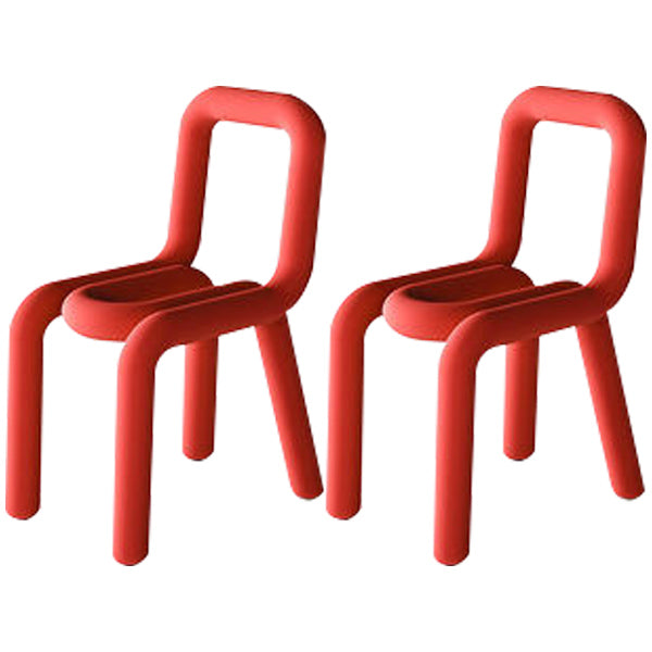 Modern Indoor-Outdoor Side Chair Multicolor Open Back Side Dining Chairs Red 2 Piece Set Clearhalo ' kitchen&dining_furn' 'Dining Chairs' 'Dining Tables & Seating' 'dining_chair' 'furn' 'furn_dining_chair' 'Furniture' 'furniture_dining_chair' 'Kitchen & Dining Furniture' 'kitchen' 3662975