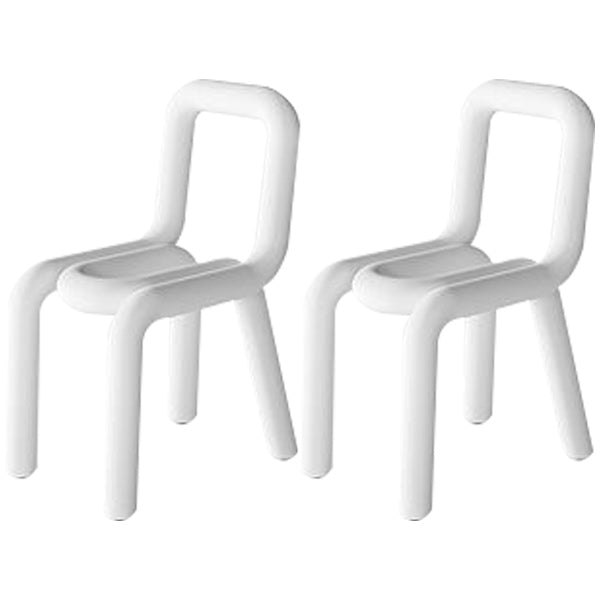 Modern Indoor-Outdoor Side Chair Multicolor Open Back Side Dining Chairs White 2 Piece Set Clearhalo ' kitchen&dining_furn' 'Dining Chairs' 'Dining Tables & Seating' 'dining_chair' 'furn' 'furn_dining_chair' 'Furniture' 'furniture_dining_chair' 'Kitchen & Dining Furniture' 'kitchen' 3662980