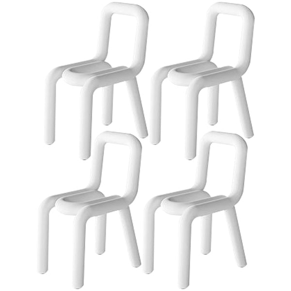 Modern Indoor-Outdoor Side Chair Multicolor Open Back Side Dining Chairs White 4 Piece Set Clearhalo ' kitchen&dining_furn' 'Dining Chairs' 'Dining Tables & Seating' 'dining_chair' 'furn' 'furn_dining_chair' 'Furniture' 'furniture_dining_chair' 'Kitchen & Dining Furniture' 'kitchen' 3662981