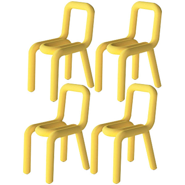 Modern Indoor-Outdoor Side Chair Multicolor Open Back Side Dining Chairs Yellow 4 Piece Set Clearhalo ' kitchen&dining_furn' 'Dining Chairs' 'Dining Tables & Seating' 'dining_chair' 'furn' 'furn_dining_chair' 'Furniture' 'furniture_dining_chair' 'Kitchen & Dining Furniture' 'kitchen' 3662993