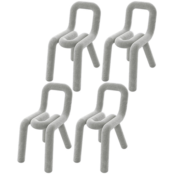 Modern Indoor-Outdoor Side Chair Multicolor Open Back Side Dining Chairs Silver Gray 4 Piece Set Clearhalo ' kitchen&dining_furn' 'Dining Chairs' 'Dining Tables & Seating' 'dining_chair' 'furn' 'furn_dining_chair' 'Furniture' 'furniture_dining_chair' 'Kitchen & Dining Furniture' 'kitchen' 3662996