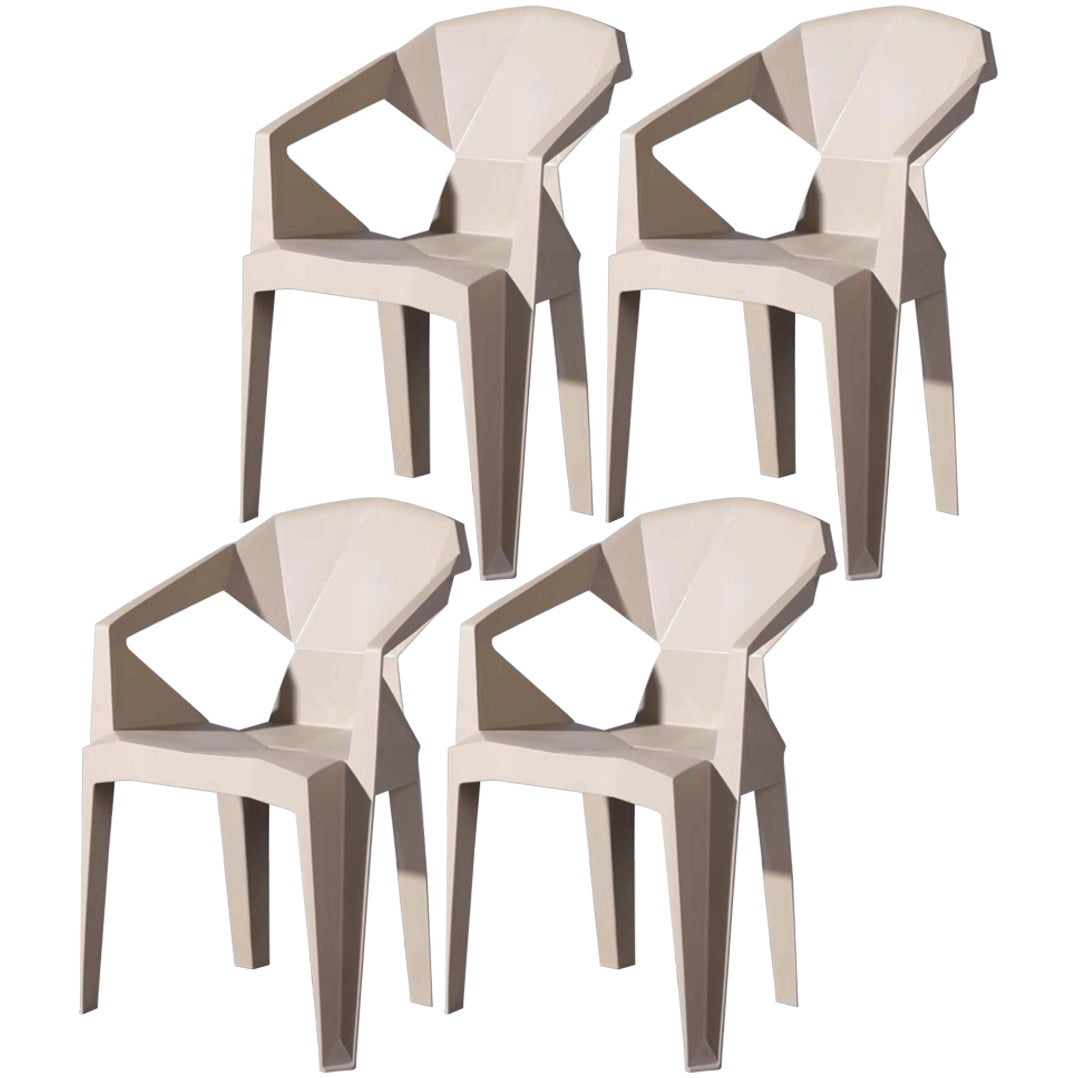 Scandinavian Plastic Dining Armchair Solid Back Side Chair for Home Use Khaki 4 Piece Set Clearhalo ' kitchen&dining_furn' 'Dining Chairs' 'Dining Tables & Seating' 'dining_chair' 'furn' 'furn_dining_chair' 'Furniture' 'furniture_dining_chair' 'Kitchen & Dining Furniture' 'kitchen' 3662998
