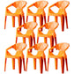 Scandinavian Plastic Dining Armchair Solid Back Side Chair for Home Use Orange 8 Piece Set Clearhalo ' kitchen&dining_furn' 'Dining Chairs' 'Dining Tables & Seating' 'dining_chair' 'furn' 'furn_dining_chair' 'Furniture' 'furniture_dining_chair' 'Kitchen & Dining Furniture' 'kitchen' 3663003