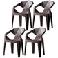 Scandinavian Plastic Dining Armchair Solid Back Side Chair for Home Use Coffee 4 Piece Set Clearhalo ' kitchen&dining_furn' 'Dining Chairs' 'Dining Tables & Seating' 'dining_chair' 'furn' 'furn_dining_chair' 'Furniture' 'furniture_dining_chair' 'Kitchen & Dining Furniture' 'kitchen' 3663009