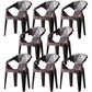 Scandinavian Plastic Dining Armchair Solid Back Side Chair for Home Use Coffee 8 Piece Set Clearhalo ' kitchen&dining_furn' 'Dining Chairs' 'Dining Tables & Seating' 'dining_chair' 'furn' 'furn_dining_chair' 'Furniture' 'furniture_dining_chair' 'Kitchen & Dining Furniture' 'kitchen' 3663011