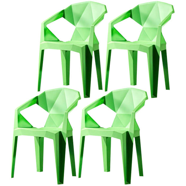 Scandinavian Plastic Dining Armchair Solid Back Side Chair for Home Use Green 4 Piece Set Clearhalo ' kitchen&dining_furn' 'Dining Chairs' 'Dining Tables & Seating' 'dining_chair' 'furn' 'furn_dining_chair' 'Furniture' 'furniture_dining_chair' 'Kitchen & Dining Furniture' 'kitchen' 3663013