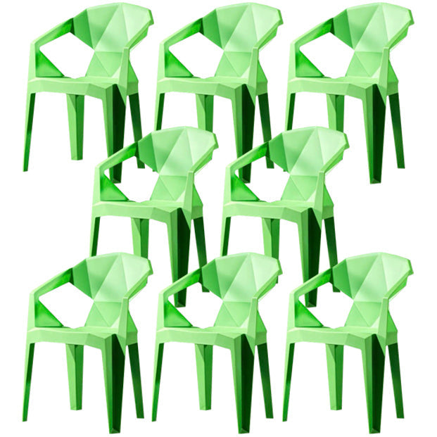 Scandinavian Plastic Dining Armchair Solid Back Side Chair for Home Use Green 8 Piece Set Clearhalo ' kitchen&dining_furn' 'Dining Chairs' 'Dining Tables & Seating' 'dining_chair' 'furn' 'furn_dining_chair' 'Furniture' 'furniture_dining_chair' 'Kitchen & Dining Furniture' 'kitchen' 3663016