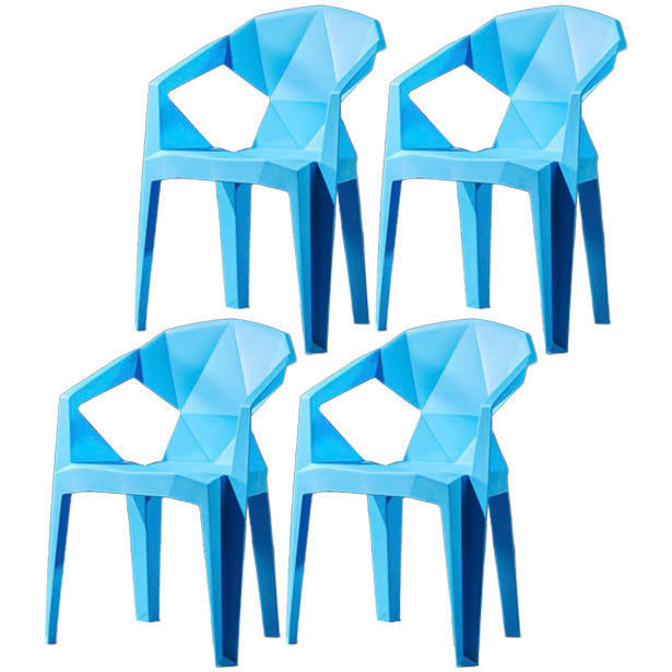 Scandinavian Plastic Dining Armchair Solid Back Side Chair for Home Use Blue 4 Piece Set Clearhalo ' kitchen&dining_furn' 'Dining Chairs' 'Dining Tables & Seating' 'dining_chair' 'furn' 'furn_dining_chair' 'Furniture' 'furniture_dining_chair' 'Kitchen & Dining Furniture' 'kitchen' 3663018