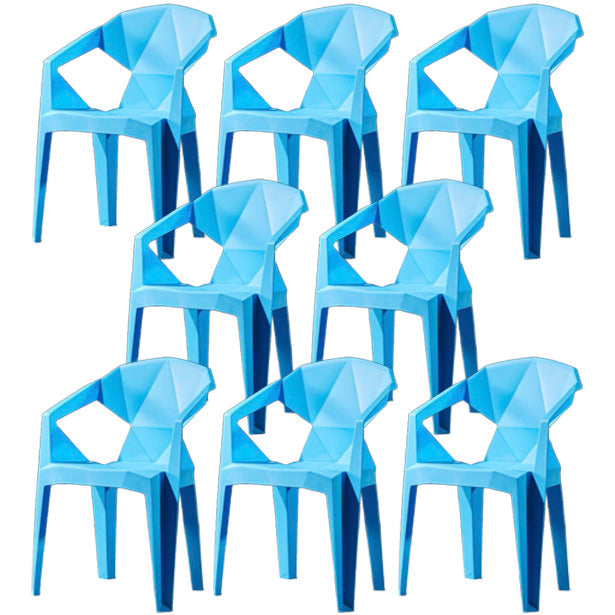 Scandinavian Plastic Dining Armchair Solid Back Side Chair for Home Use Blue 8 Piece Set Clearhalo ' kitchen&dining_furn' 'Dining Chairs' 'Dining Tables & Seating' 'dining_chair' 'furn' 'furn_dining_chair' 'Furniture' 'furniture_dining_chair' 'Kitchen & Dining Furniture' 'kitchen' 3663019