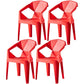 Scandinavian Plastic Dining Armchair Solid Back Side Chair for Home Use Red 4 Piece Set Clearhalo ' kitchen&dining_furn' 'Dining Chairs' 'Dining Tables & Seating' 'dining_chair' 'furn' 'furn_dining_chair' 'Furniture' 'furniture_dining_chair' 'Kitchen & Dining Furniture' 'kitchen' 3663020
