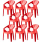 Scandinavian Plastic Dining Armchair Solid Back Side Chair for Home Use Red 8 Piece Set Clearhalo ' kitchen&dining_furn' 'Dining Chairs' 'Dining Tables & Seating' 'dining_chair' 'furn' 'furn_dining_chair' 'Furniture' 'furniture_dining_chair' 'Kitchen & Dining Furniture' 'kitchen' 3663021