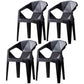Scandinavian Plastic Dining Armchair Solid Back Side Chair for Home Use Black 4 Piece Set Clearhalo ' kitchen&dining_furn' 'Dining Chairs' 'Dining Tables & Seating' 'dining_chair' 'furn' 'furn_dining_chair' 'Furniture' 'furniture_dining_chair' 'Kitchen & Dining Furniture' 'kitchen' 3663022