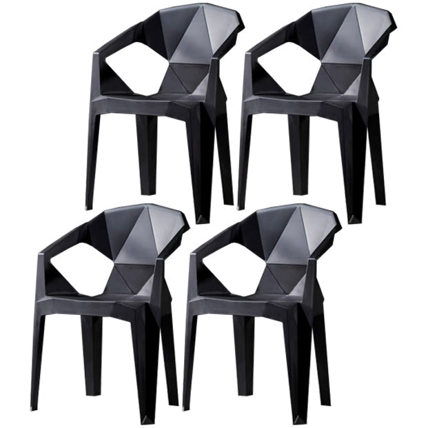 Scandinavian Plastic Dining Armchair Solid Back Side Chair for Home Use Black 4 Piece Set Clearhalo ' kitchen&dining_furn' 'Dining Chairs' 'Dining Tables & Seating' 'dining_chair' 'furn' 'furn_dining_chair' 'Furniture' 'furniture_dining_chair' 'Kitchen & Dining Furniture' 'kitchen' 3663022