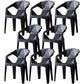Scandinavian Plastic Dining Armchair Solid Back Side Chair for Home Use Black 8 Piece Set Clearhalo ' kitchen&dining_furn' 'Dining Chairs' 'Dining Tables & Seating' 'dining_chair' 'furn' 'furn_dining_chair' 'Furniture' 'furniture_dining_chair' 'Kitchen & Dining Furniture' 'kitchen' 3663023