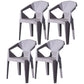 Scandinavian Plastic Dining Armchair Solid Back Side Chair for Home Use Grey 4 Piece Set Clearhalo ' kitchen&dining_furn' 'Dining Chairs' 'Dining Tables & Seating' 'dining_chair' 'furn' 'furn_dining_chair' 'Furniture' 'furniture_dining_chair' 'Kitchen & Dining Furniture' 'kitchen' 3663024