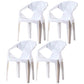 Scandinavian Plastic Dining Armchair Solid Back Side Chair for Home Use White 4 Piece Set Clearhalo ' kitchen&dining_furn' 'Dining Chairs' 'Dining Tables & Seating' 'dining_chair' 'furn' 'furn_dining_chair' 'Furniture' 'furniture_dining_chair' 'Kitchen & Dining Furniture' 'kitchen' 3663026