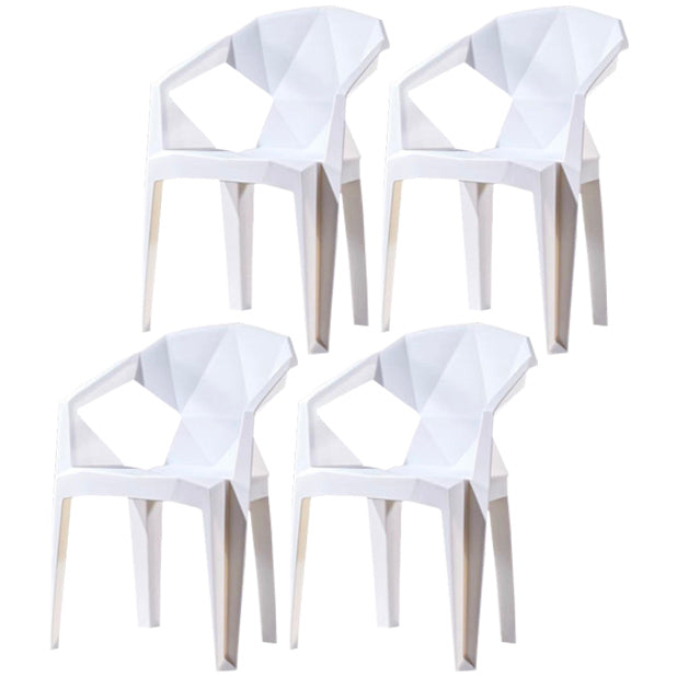 Scandinavian Plastic Dining Armchair Solid Back Side Chair for Home Use White 4 Piece Set Clearhalo ' kitchen&dining_furn' 'Dining Chairs' 'Dining Tables & Seating' 'dining_chair' 'furn' 'furn_dining_chair' 'Furniture' 'furniture_dining_chair' 'Kitchen & Dining Furniture' 'kitchen' 3663026