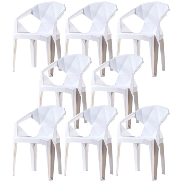 Scandinavian Plastic Dining Armchair Solid Back Side Chair for Home Use White 8 Piece Set Clearhalo ' kitchen&dining_furn' 'Dining Chairs' 'Dining Tables & Seating' 'dining_chair' 'furn' 'furn_dining_chair' 'Furniture' 'furniture_dining_chair' 'Kitchen & Dining Furniture' 'kitchen' 3663027